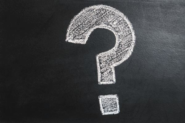 Question mark on chalk board
