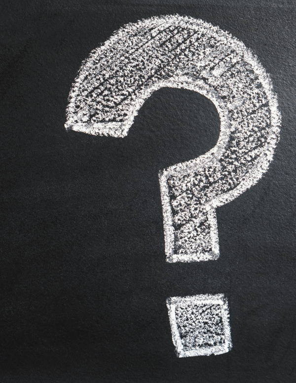 Question mark on chalk board