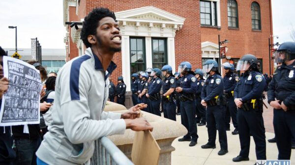 Man shouting at the police