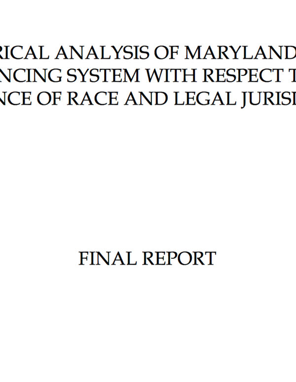 MD Death Penalty and Race Report
