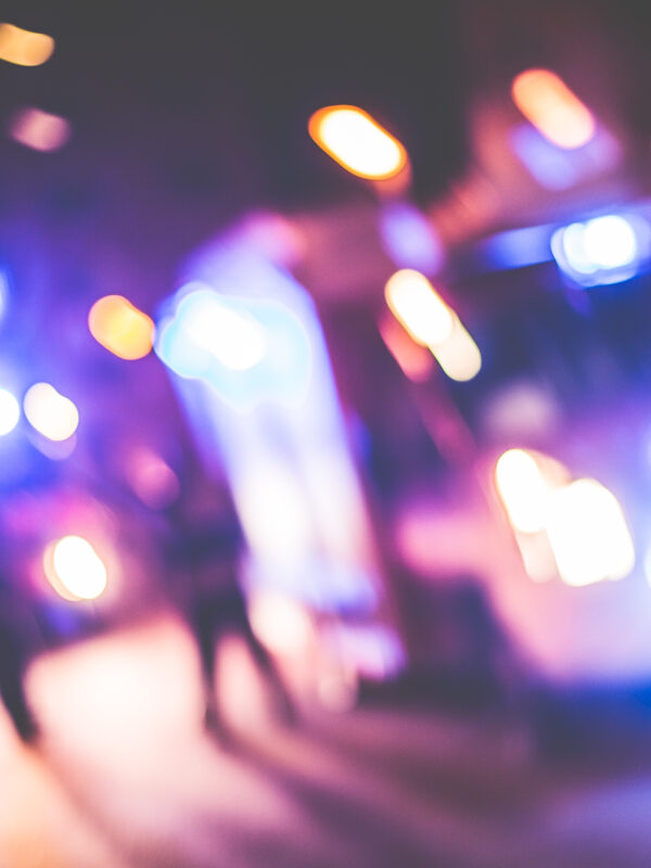 Blurry police scene