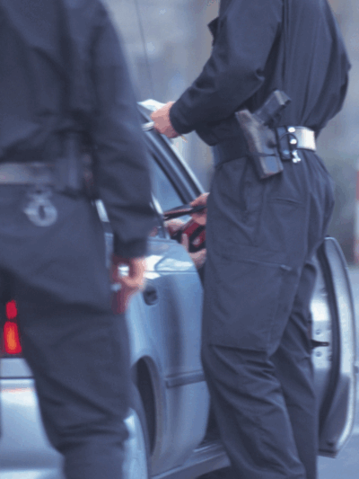 Police pulling someone over