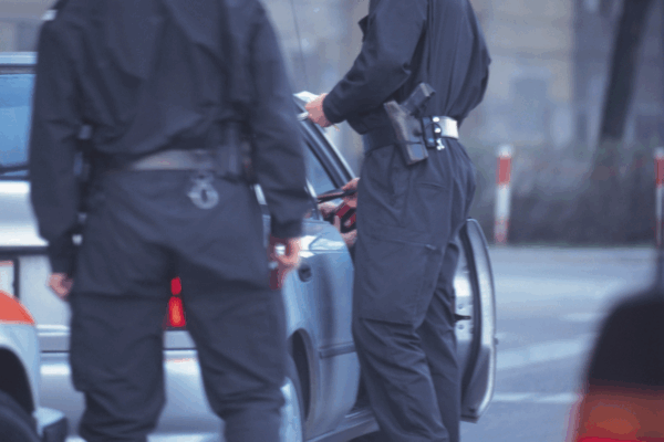 Police pulling someone over