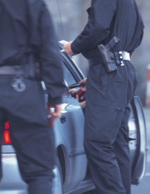 Police pulling someone over