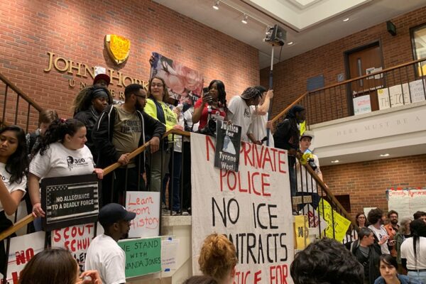 Protest at Johns Hopkins University SitIn for the 300th West Wednesday