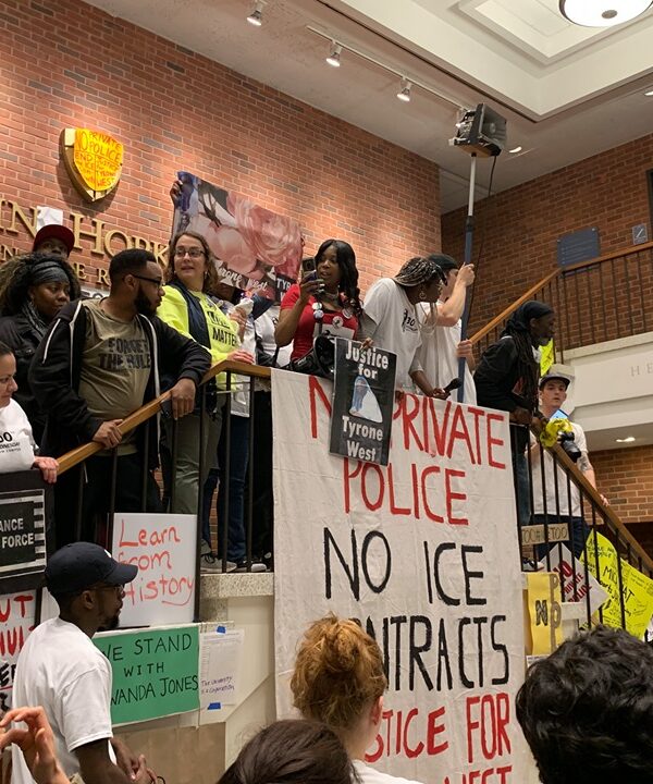 Protest at Johns Hopkins University SitIn for the 300th West Wednesday