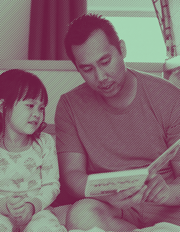 Parent and child reading a book