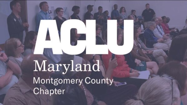 ACLU of Maryland Chapter Meeting - group photo with a blue transparent overlay