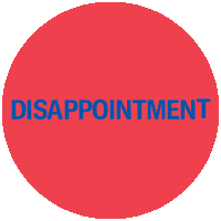 Disappointment in a red circle