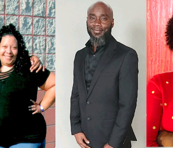 Martina Hazelton (with partner in the photo on the left), Earl Young (in the photo in the middle), and Autumn Woodland (in the photo on the right)