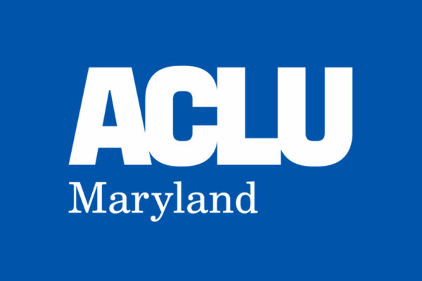 ACLU of Maryland logo on blue background