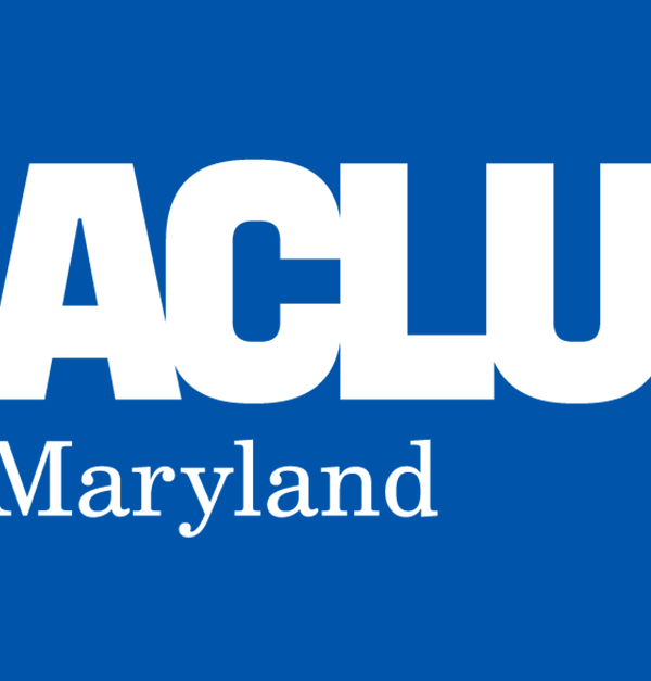 ACLU of Maryland logo on blue background