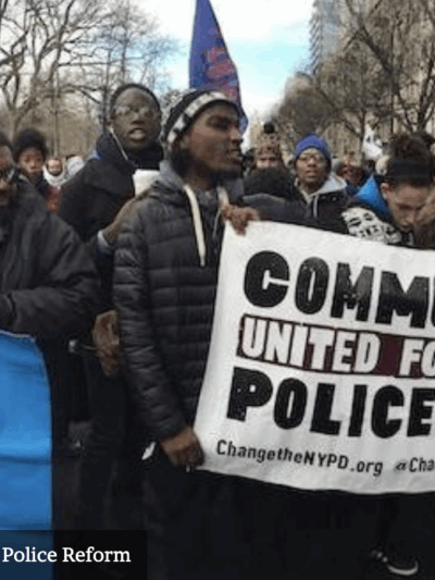 Communities United for Police Reform protest picture.