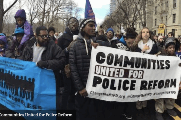 Communities United for Police Reform protest picture.