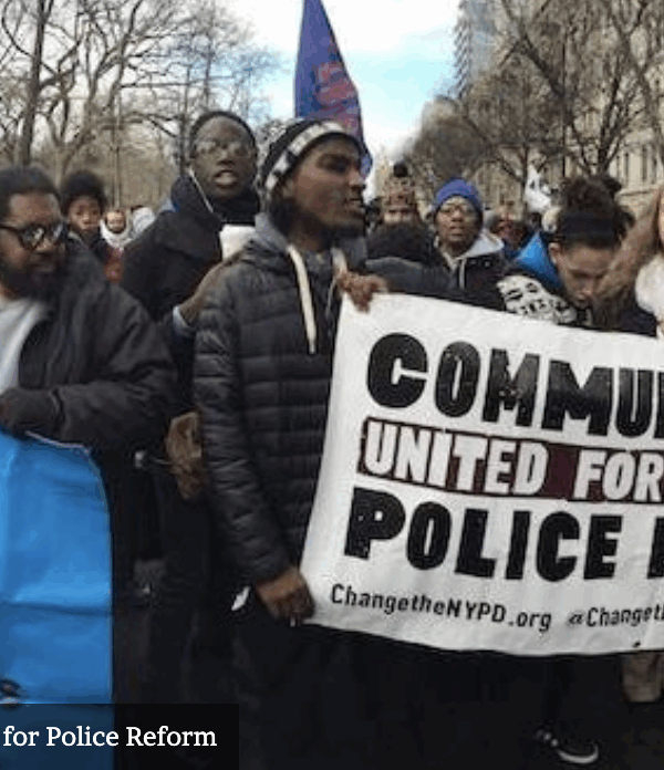 Communities United for Police Reform protest picture.