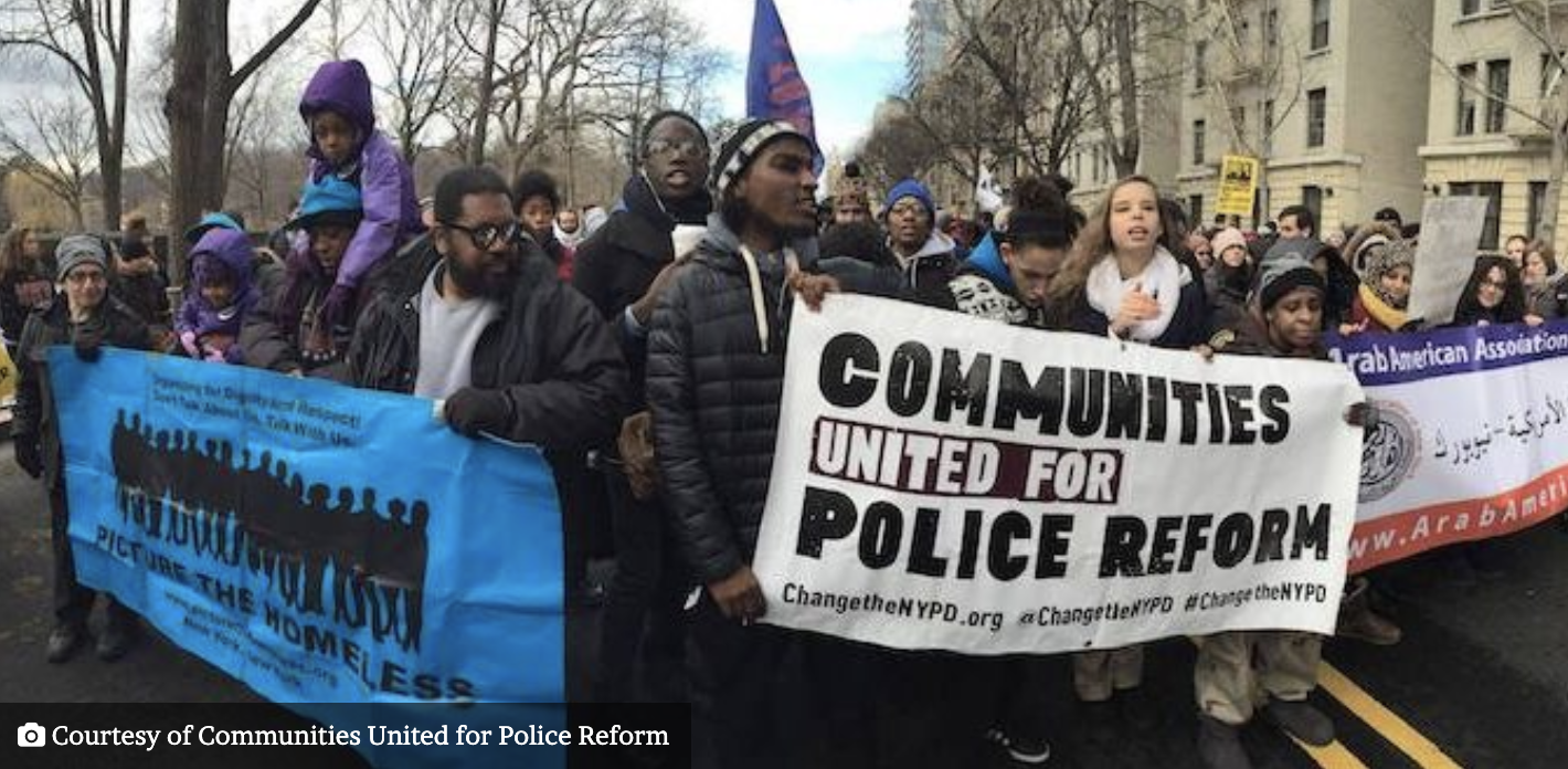 Communities United for Police Reform protest picture.
