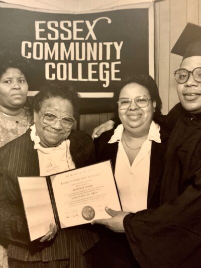 Kenneth Tucker receives diploma from Essex Community College. He is pictured with family members.