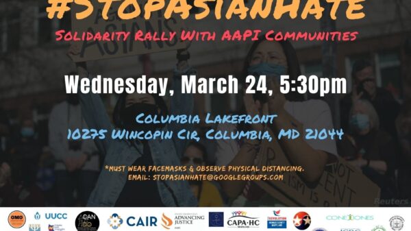 Stop Asian Hate rally on Wednesday, March 24, 5:30pm.