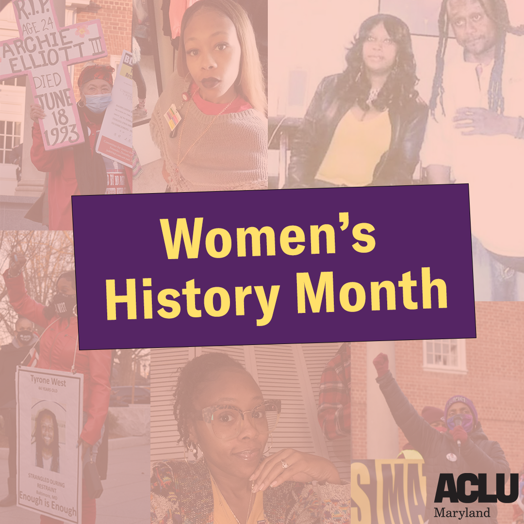 Women's History Month image has a collage of photos of Tawanda Jones and Ashley Overbey Wood.