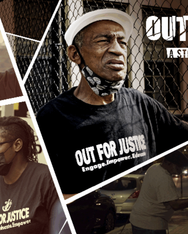 Out to Vote documentary event image shows a collage of Black advocates and a person putting a ballot in a drop box.