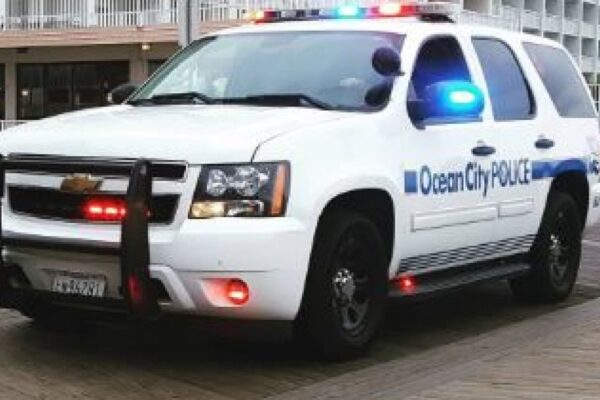 Ocean City Police Department car on the boardwalk. Photo by Ocean City Police Department