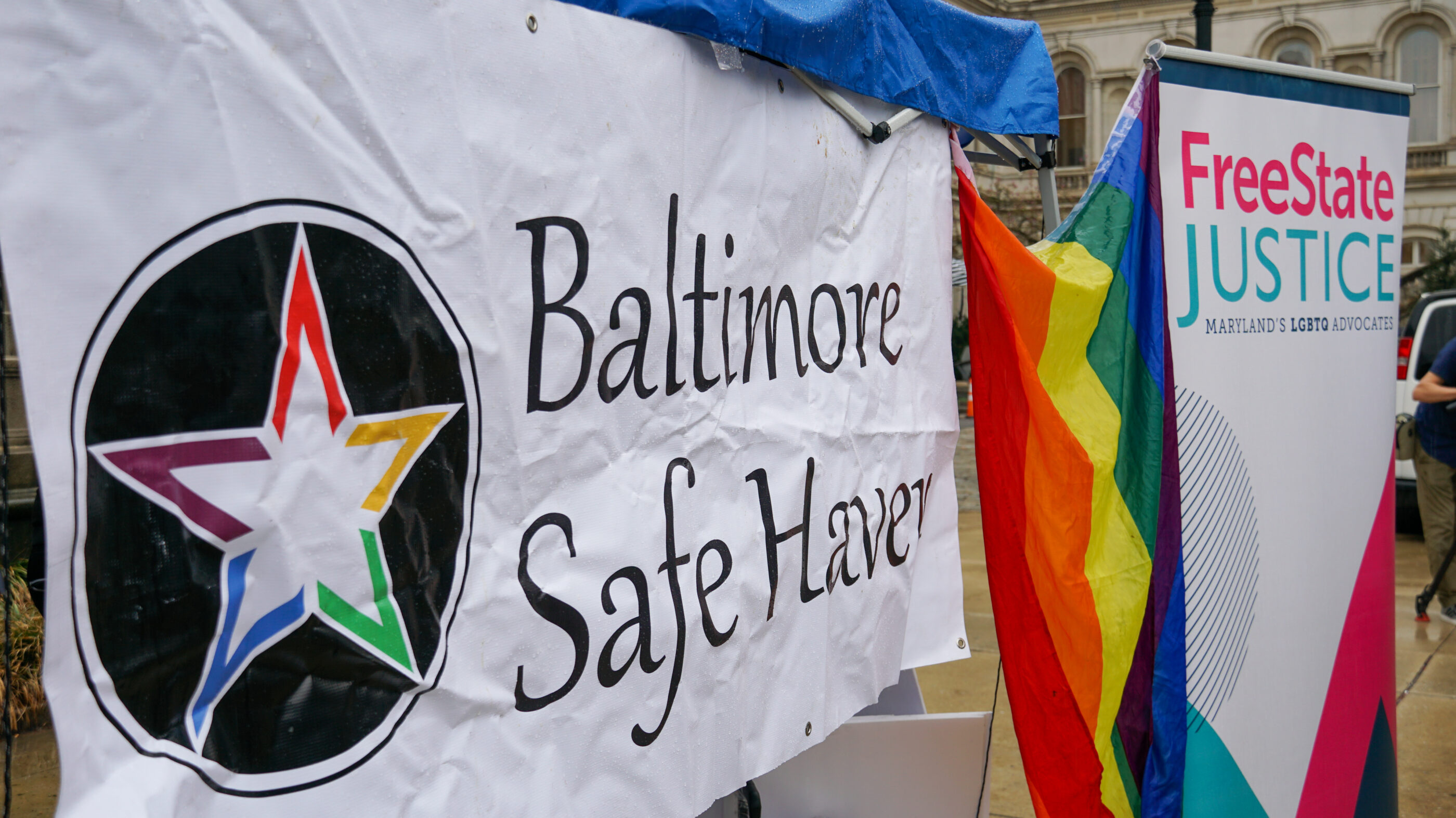 Baltimore Safe Haven and FreeState Justice banners