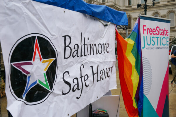 Baltimore Safe Haven and FreeState Justice banners
