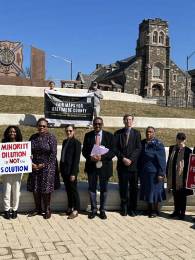 Group photo of the Baltimore County Coalition for Fair Maps.