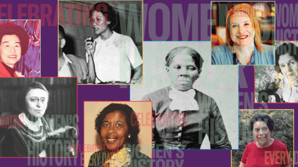Collage image with poictures of women highlighted in the blog: Pauline Tsui, Elisabeth Gilman, Gloria Richardson Dandridge, Fannie Birckhead, Harriet Tubman, Sharon Brackett, Rachel Carson, and Carmen Delgado Votaw.