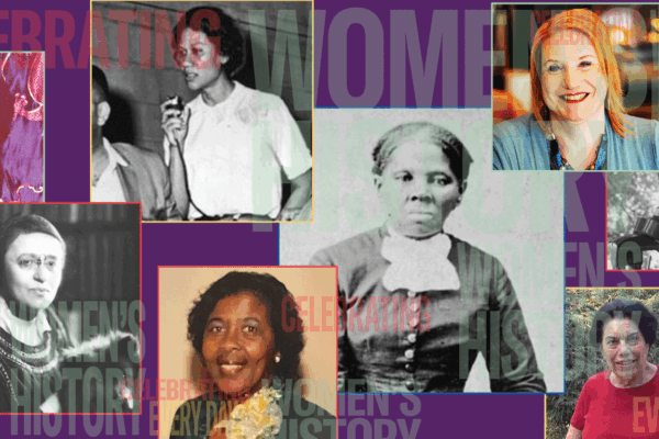 Collage image with poictures of women highlighted in the blog: Pauline Tsui, Elisabeth Gilman, Gloria Richardson Dandridge, Fannie Birckhead, Harriet Tubman, Sharon Brackett, Rachel Carson, and Carmen Delgado Votaw.