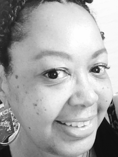 Black and white selfie photo of Beverly John, Coordinator, Prince George’s County Coalition for Police Accountability