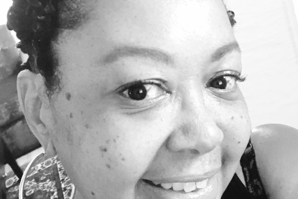 Black and white selfie photo of Beverly John, Coordinator, Prince George’s County Coalition for Police Accountability