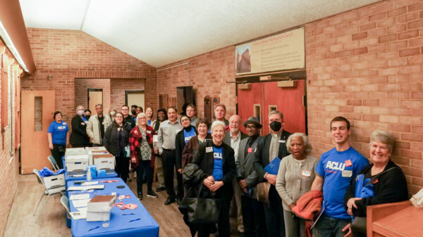 Group photo of ACLU of Maryland staff and advocates from across the state at the Lobby Day event on February 20, 2023.