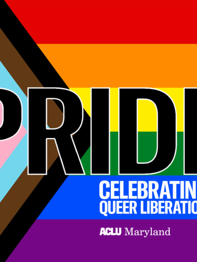 Pride. Celebrating Queer Liberation. The words are on top of the Progress Pride flag that has rainbow colors, white, pink, blue, brown, and black.