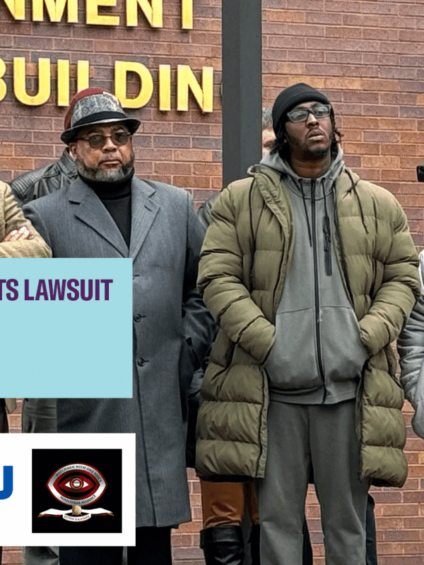 Wicomico Voting Rights Lawsuit Press Conference, December 7, 2023. Group of Black advocates and allies are gathered in front of a Wicomico County office building where they hold a press conference to annouce a voting rights lawsuit.