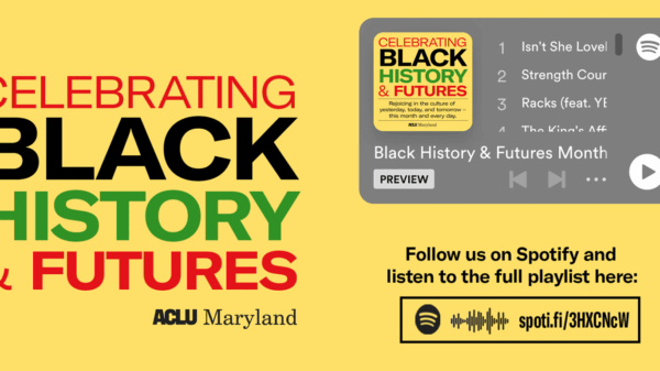 Celebrating Black History & Futures. Spotify playlist embed on right side. Follow us on Spotify and listen to the full playlist there.
