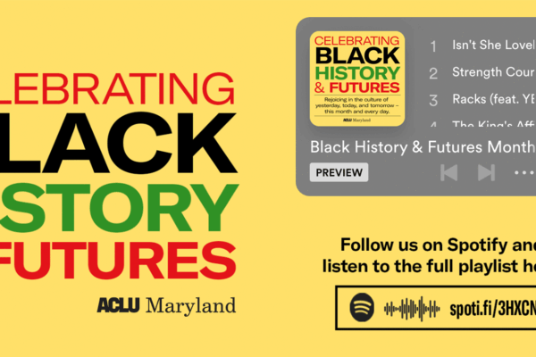 Celebrating Black History & Futures. Spotify playlist embed on right side. Follow us on Spotify and listen to the full playlist there.