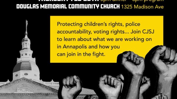 CJSJ Town Hall - What's Happening on the Hill? Thursday, February 29, 2024, at the Douglas Memorial Community Church in Baltimore.