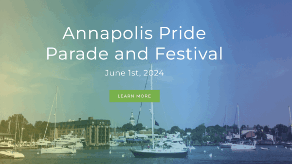 Annapolis harbor with boats.