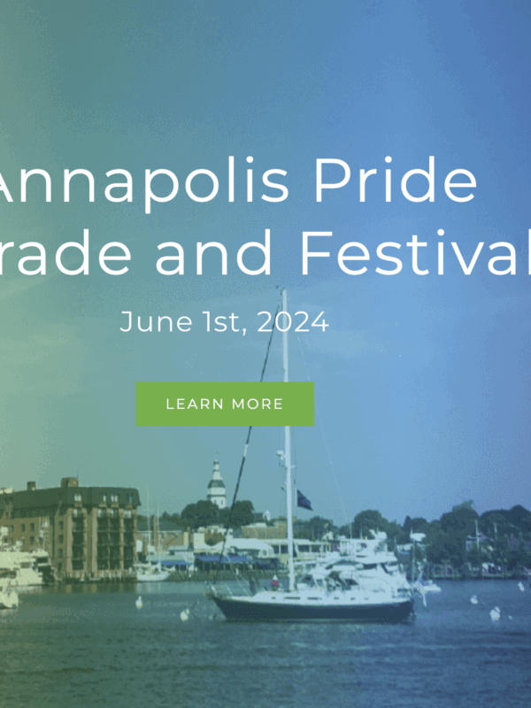 Annapolis harbor with boats.