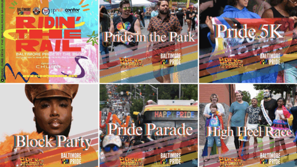 Screenshot of the first six images on the Baltimore Pride Instagram account.
