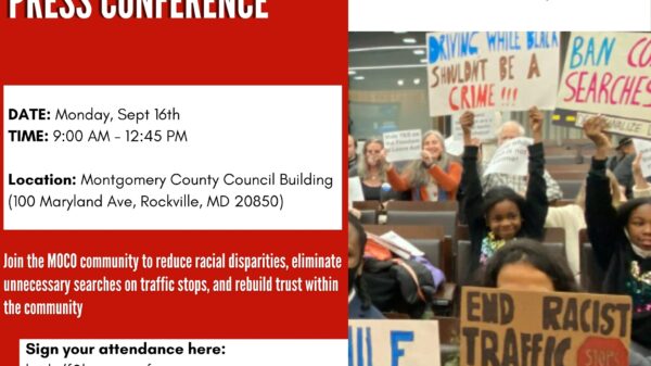 Freedom to Leave Act Works Session and Press Conference, Monday, September 16, at the front of the Montgomery County Council Building.