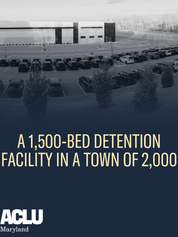 An image of a warehouse purchased by DHS to be used as a detention center for housing people.