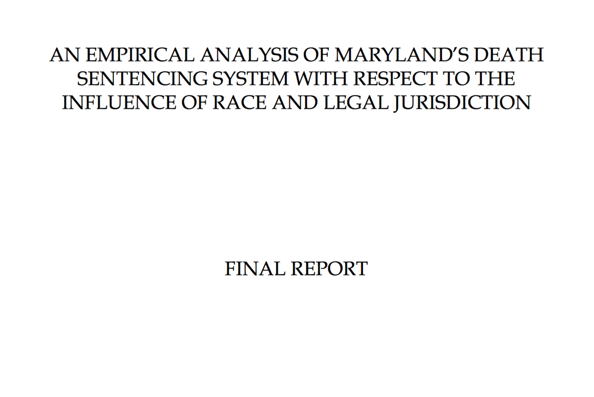 MD Death Penalty and Race Report