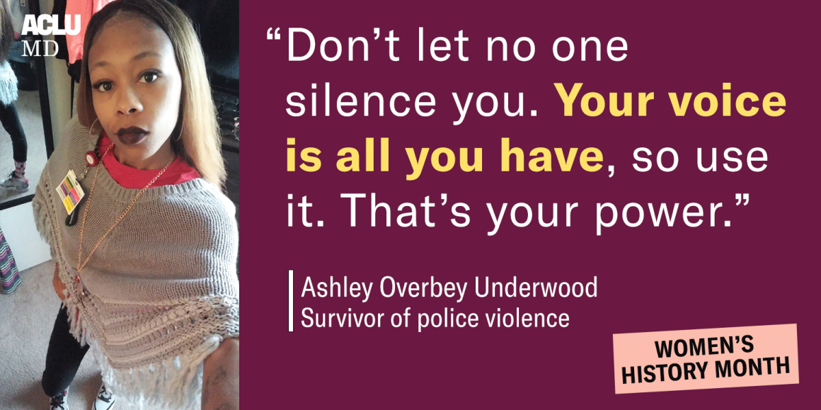 Ashley Overbey Underwood quote, "Don't let no one silence you. Your voice is all you have, so use it. That's your power."