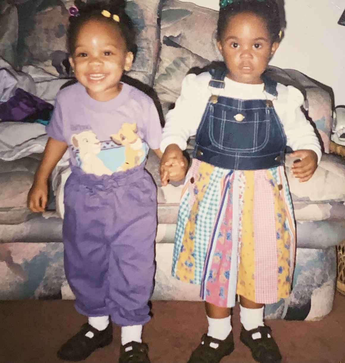 Antoinette and Alicia are sisters. They are young children in this photo of them holding hands. The original Tia and Tamera! Sister, Sister: est. 1993.