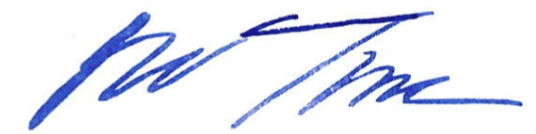 Rep. David Trone's signature.