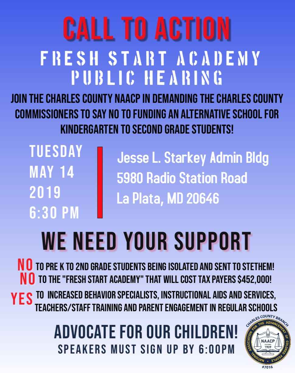 Call to Action - Fresh Start Academy Public Hearing