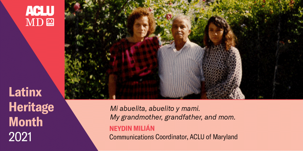 Neydin Milián. Mi abuelita, abuelito y mami. My grandmother, grandfather, and mom.