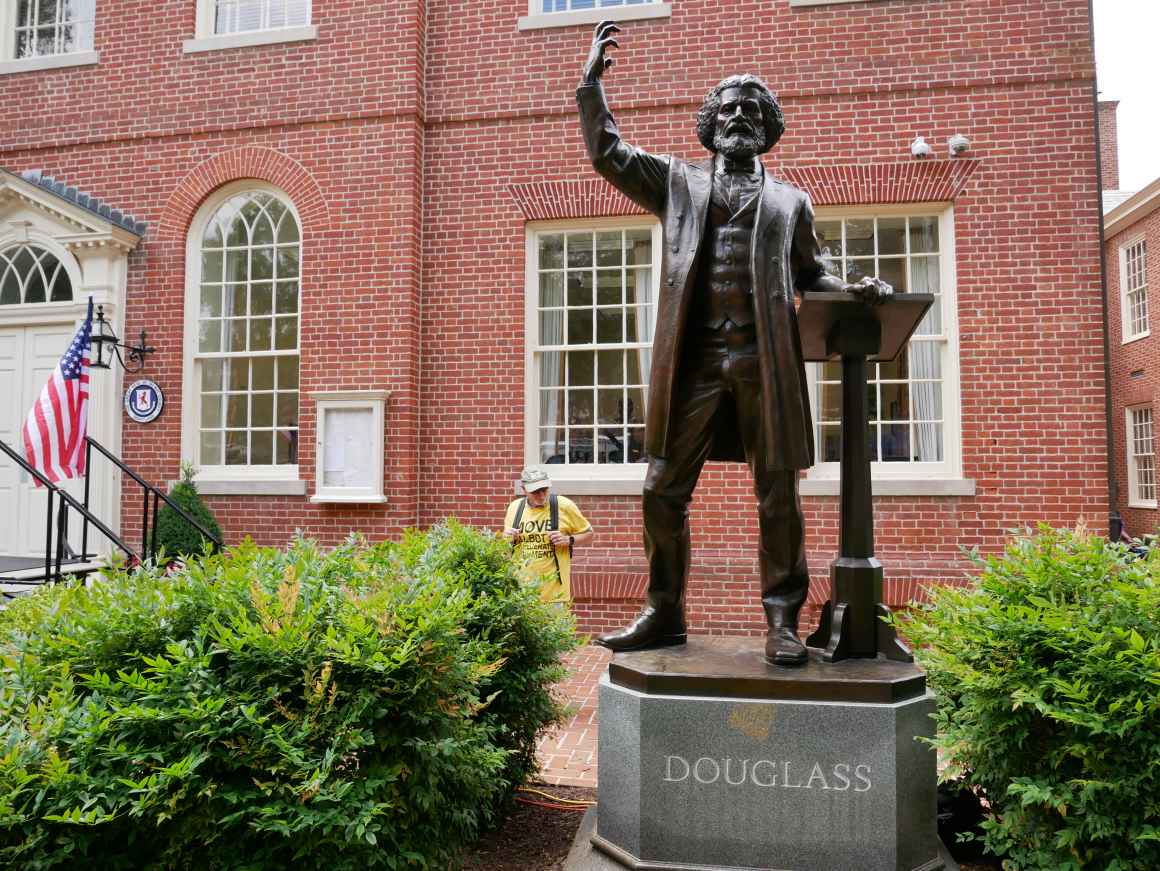 Frederick Douglass statue in Easton, Maryland.